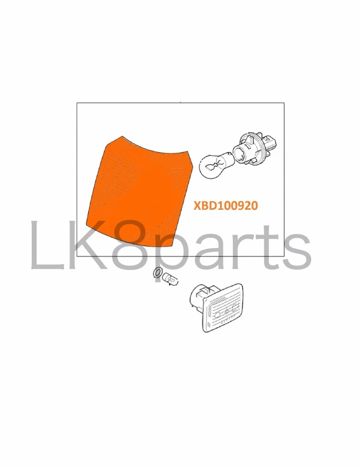 Land Rover Range Rover P38 00-02 Lâmpada Indicadora Frontal Passageiro RH XBD100920 Nova - Imagem 2 de 2