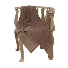 Sanskriti Vintage Brown Long Shawl Pure Woollen Woven Scarf Throw Floral Stole