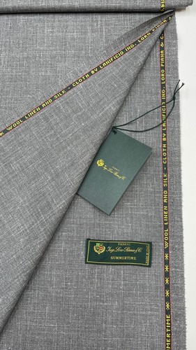 LORO PIANA SUMMERTIME Suiting Fabric GREY Wool Linen Silk Blend 3.50 meter - Picture 3 of 7