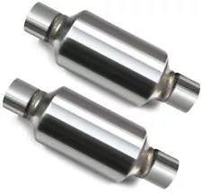 Pair of Single Chamber Universal Performance Race Round Mufflers 2.5"