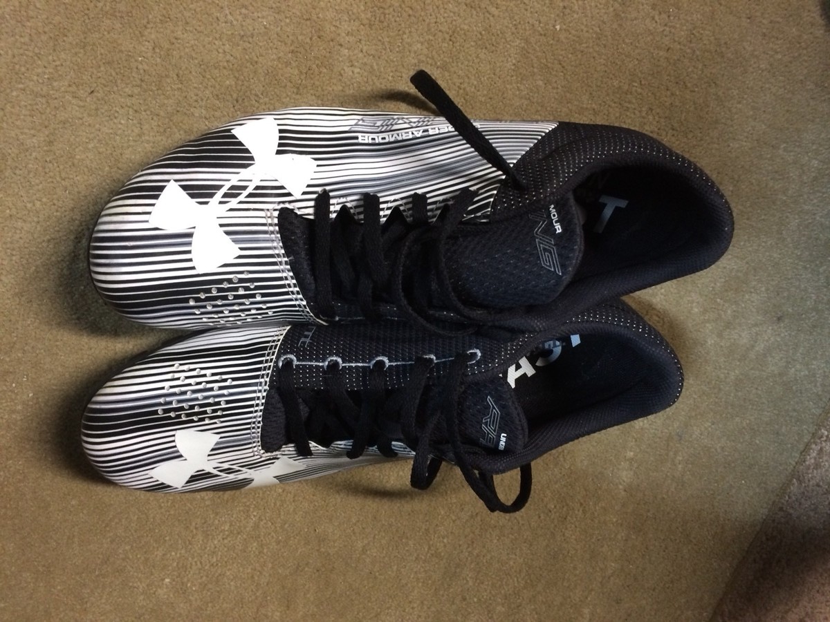 Under Armour Mens Kick Sprint Track Spikes Black/White SZ 