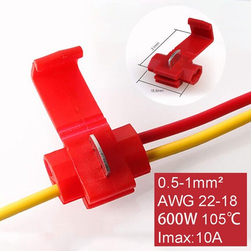 100PCS Scotch Lock Electrical Wire Cable Connectors Quick Splice Crimp Terminals - Picture 4 of 19