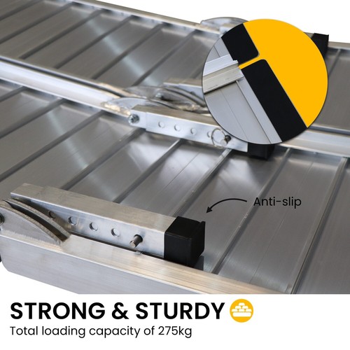 Kartrite 10ft Aluminium Wheelchair Ramp with Leg Support - Black - Picture 4 of 15