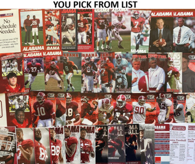 CFB ALABAMA CRIMSON TIDE Football Schedule PICK FROM LIST 1988 1989 1990 +++