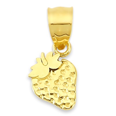 Solid 10k/14k Gold Strawberry Charm - Summertime Cute Jewelry Gifts