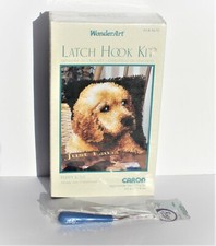 Caron WonderArt Yarn Latch Hook Kit PUPPY LOVE Lab Dog 12"  Hook Sealed Pk 4670