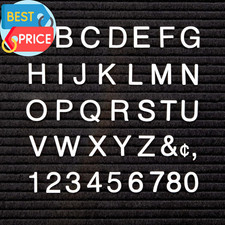 Characters for Felt Letter Boards, 1 Inch, Helvetica, White, 300 Letters, Number