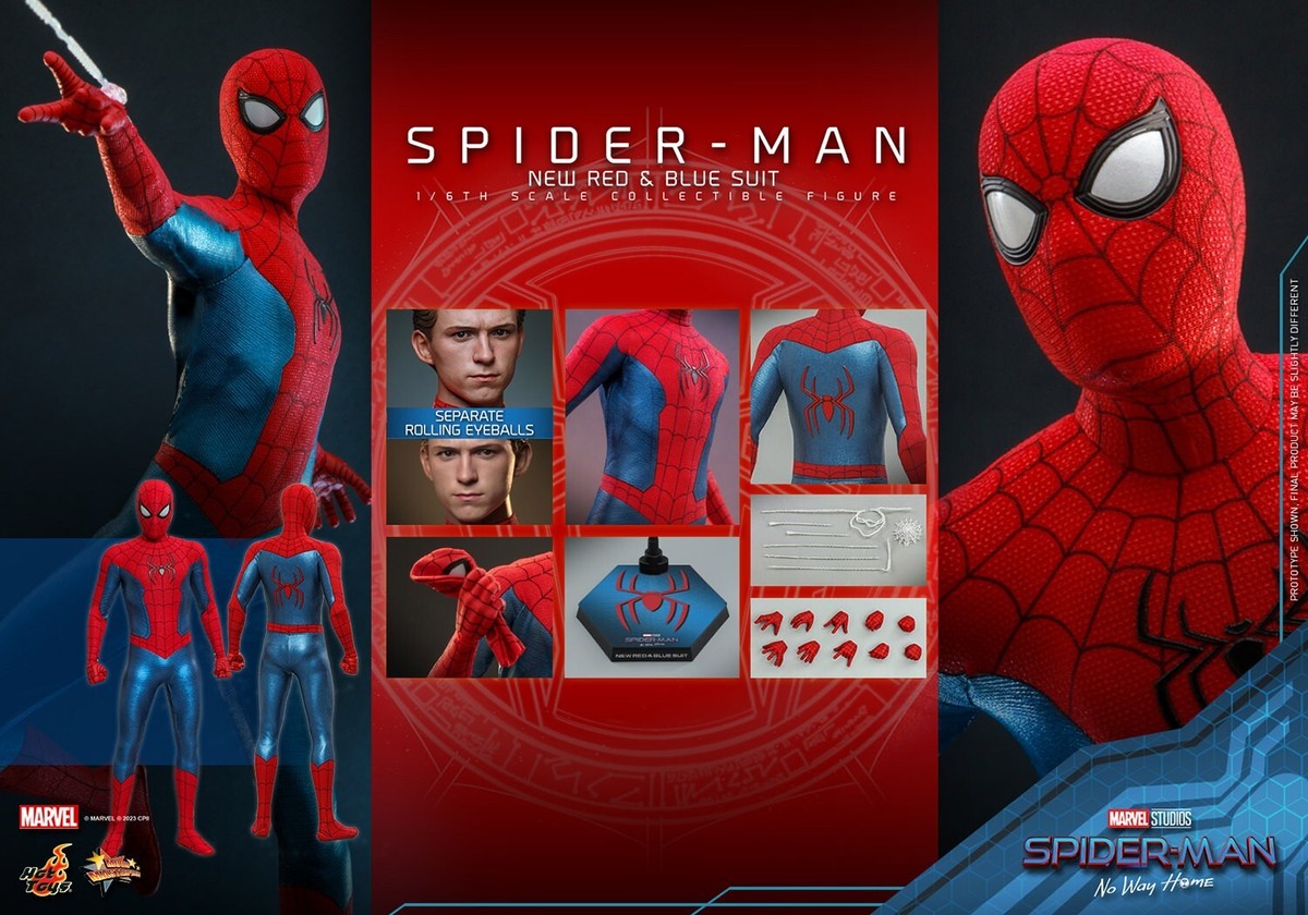 [中古]ホットトイズ　スパイダーマン　ニュー・レッド＆ブルースーツ MMS679 Hot Toys Spider-Man New Red & Blue Suit 1:6 Scael Figure Tom
