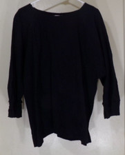 Soft Black Cotton Pullover Shirt XXL DEVA Vintage Top CL91