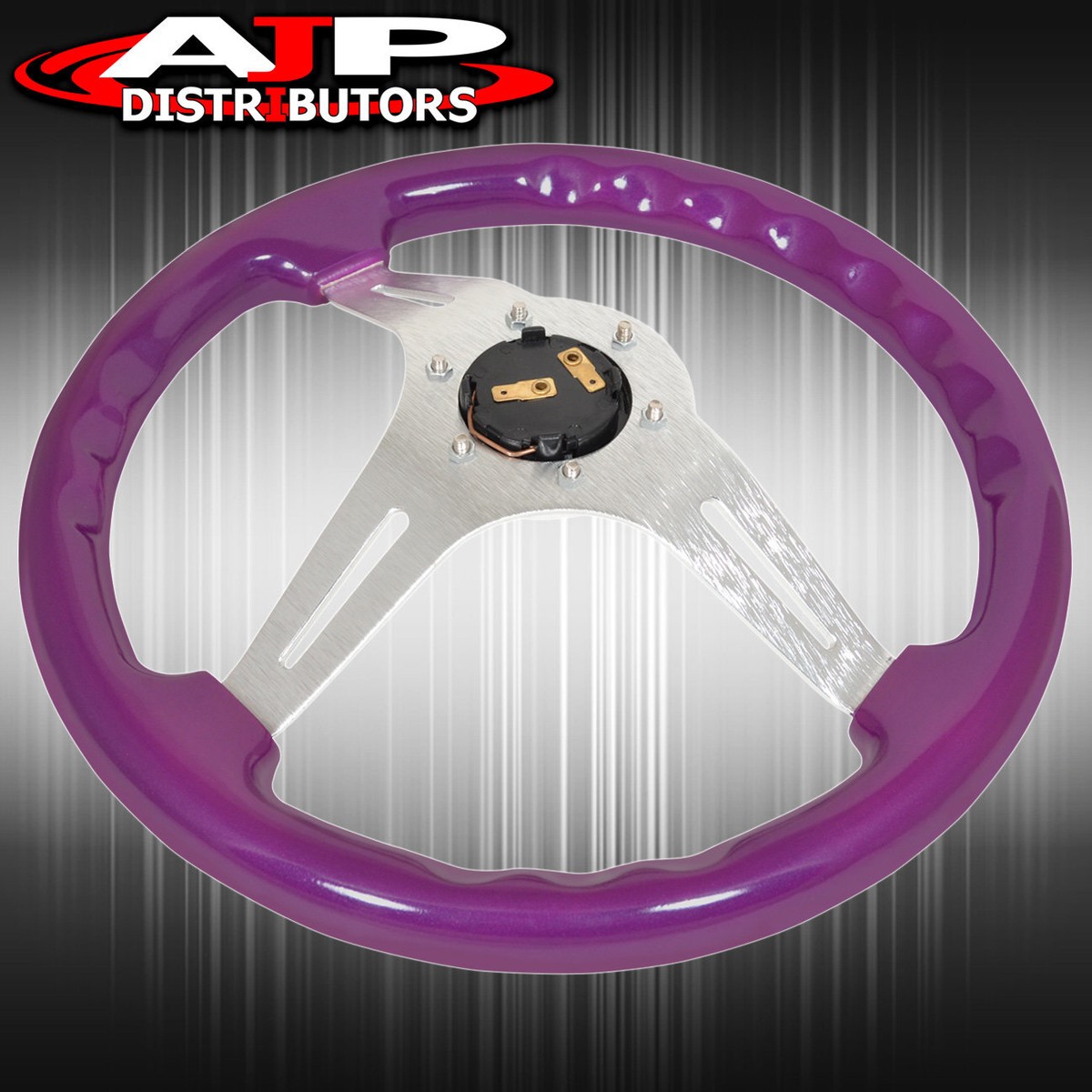 Purple Quick Release For 90-96 300Zx Purple Wood Silver Center