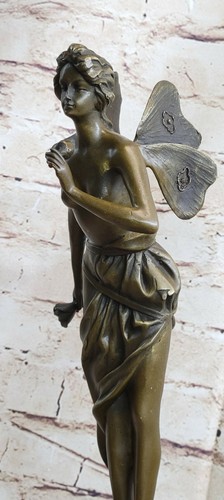 Bronze Fairy Angel Flowers Statue Sculpture Collectible Sign Classic Artwork Art - Picture 7 of 10