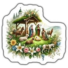 CHRISTMAS NATIVITY SCENE Magnet, RELIGIOUS HOLIDAY Magnet, MANGER SCENE, HOLY