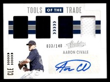 2020 Panini Absolute Aaron Civale Tools of the Trade 4 Swatch Signatures /140