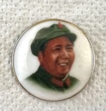 China 1965 Kulturrevolution Vorsitzender Mao Porzellan Pin