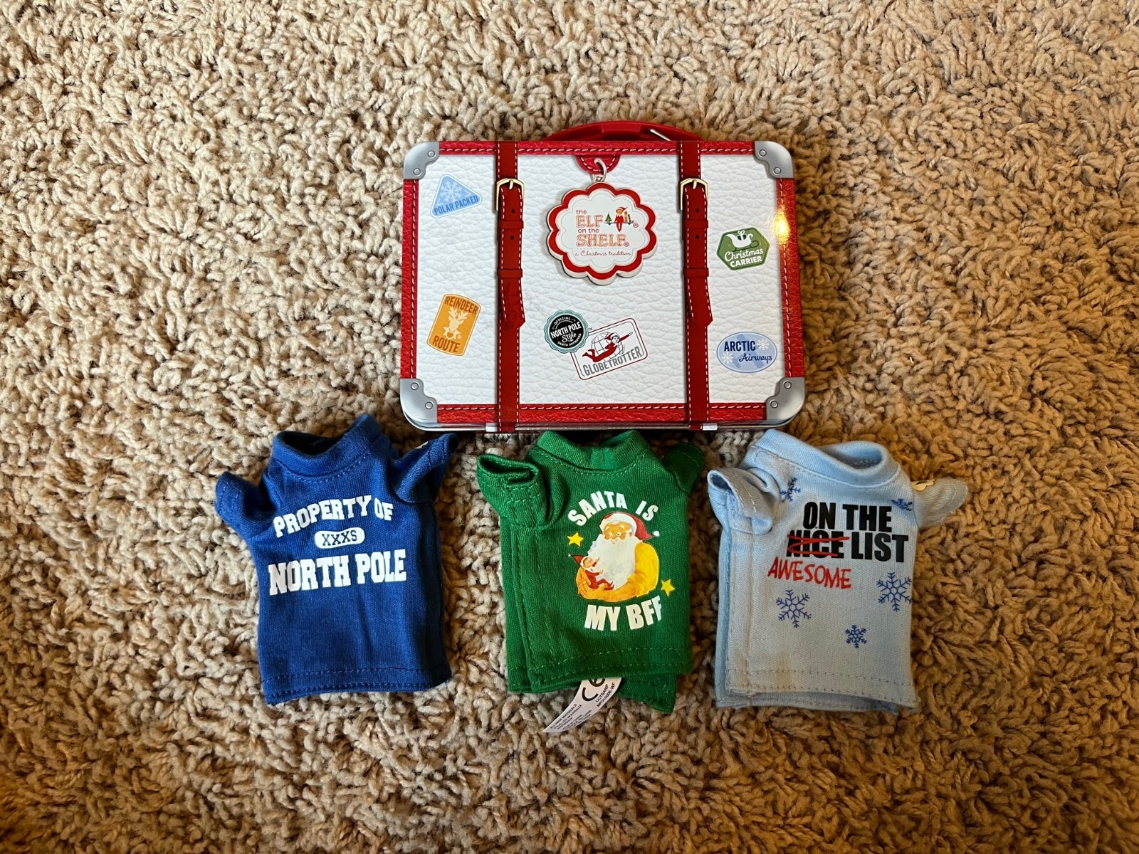Elf on the Shelf Claus Couture Graphic Tees Luggage Tin Awesome North Pole BFF-image