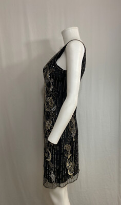 Vtg ROBERTO CAVALLI BLACK GOLD BEADED DRESS 38 NWT XS | eBay