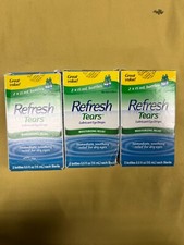 3 New Refresh Tears Lubricant Eye Drops - 2 0.5oz Bottles Each Box Exp. 09/26+