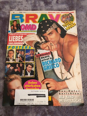 BRAVO 1992  Heft 16 Grieco OMD Right Said Fred Dave Gahan Depp Hosen
