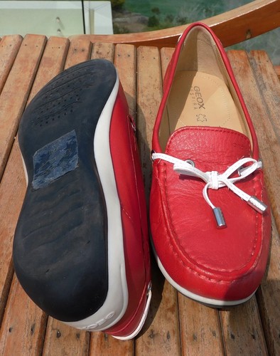 VINTAGE Geox Respira Red Italian Patent Leather lace-up Boat Shoe size 36 - Picture 5 of 6