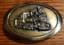 VTG The Great American Buckle Co. 1983 Steam Train Engine Belt Buckle #1290