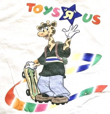 Vintage 90s Toys R Us Geoffrey Giraffe T-Shirt Skate Promo Chase Bank Size XL