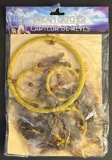 Dream Catcher Yellow Circles With Feathers Hanging Home Decor New