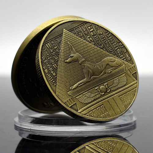 Moneda de cobre Anubis antiguo egipcio mitológico dios de la muerte medalla de recuerdo - Imagen 5 de 12