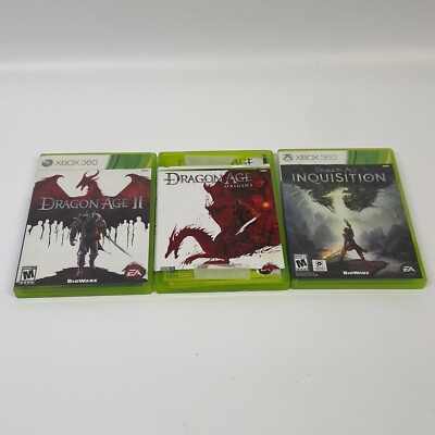 Dragon Age LOT OF 3: Dragon Age II, Origins & Inquisition (Microsoft Xbox 360)