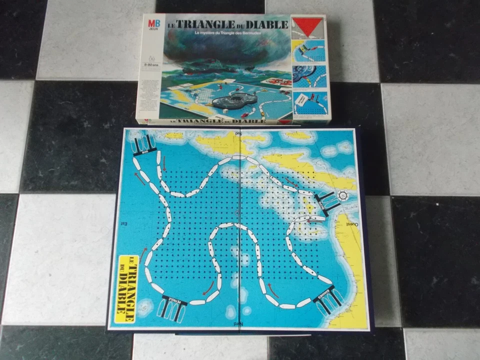 ANCIEN JEU DE SOCIETE MB de 1977 : LE TRIANGLE DU DIABLE EN EXCELLENT ETAT - Photo 4/4