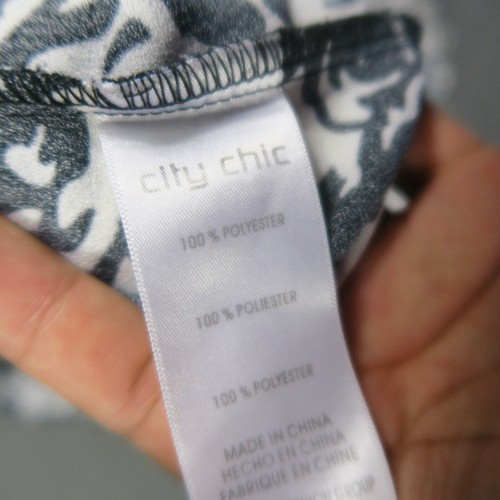 City Chic Womens Dress Small or 16(AU) Grey Floral A-Line Sleeveless V-Neck - Picture 6 of 9