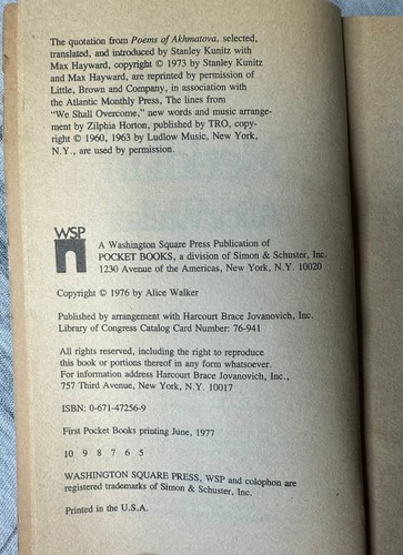Alice Walker Paperback Book Lot of 6: Color Purple, Meridian, In Love & Trouble - Picture 10 of 14