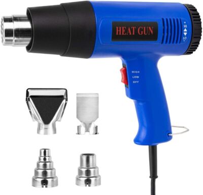 1800W Electric Heat Gun Kit with 4 Nozzles for DIY Projects and Repair Jobs