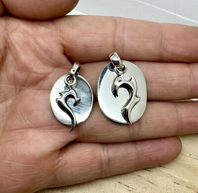 925 STERLING SILBER PAAR ANHÄNGER ZWEI INS HERZ EINZIGARTIGES DESIGN LIEBESPAAR 12,8g