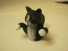 New Finger Cat "Ozzie", Black Rubber, With Tail, Fits Your Finger  026-2 