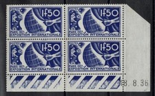 FRANCE STAMP YVERT 327 " EXPOSITION PARIS 1F50 COIN DATE 1936" NEUF xx TTB Y939B