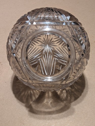Cut Glass Onion-form Hanging Light 20th century shade ht. 7 1/2 in imperfections - Picture 3 of 10