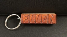 Keychain ELLEN Personalized Custom Name Fob Wood Key Ring Unique Gift Idea