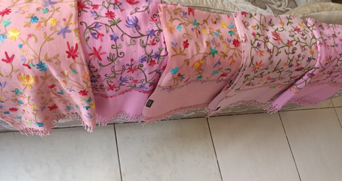 100% PASHMINA CACHEMIRA ~ ESTOLA BORDADA CREWEL FLORAL ~ 12 OPCIONES DE DISEÑO - Imagen 8 de 8