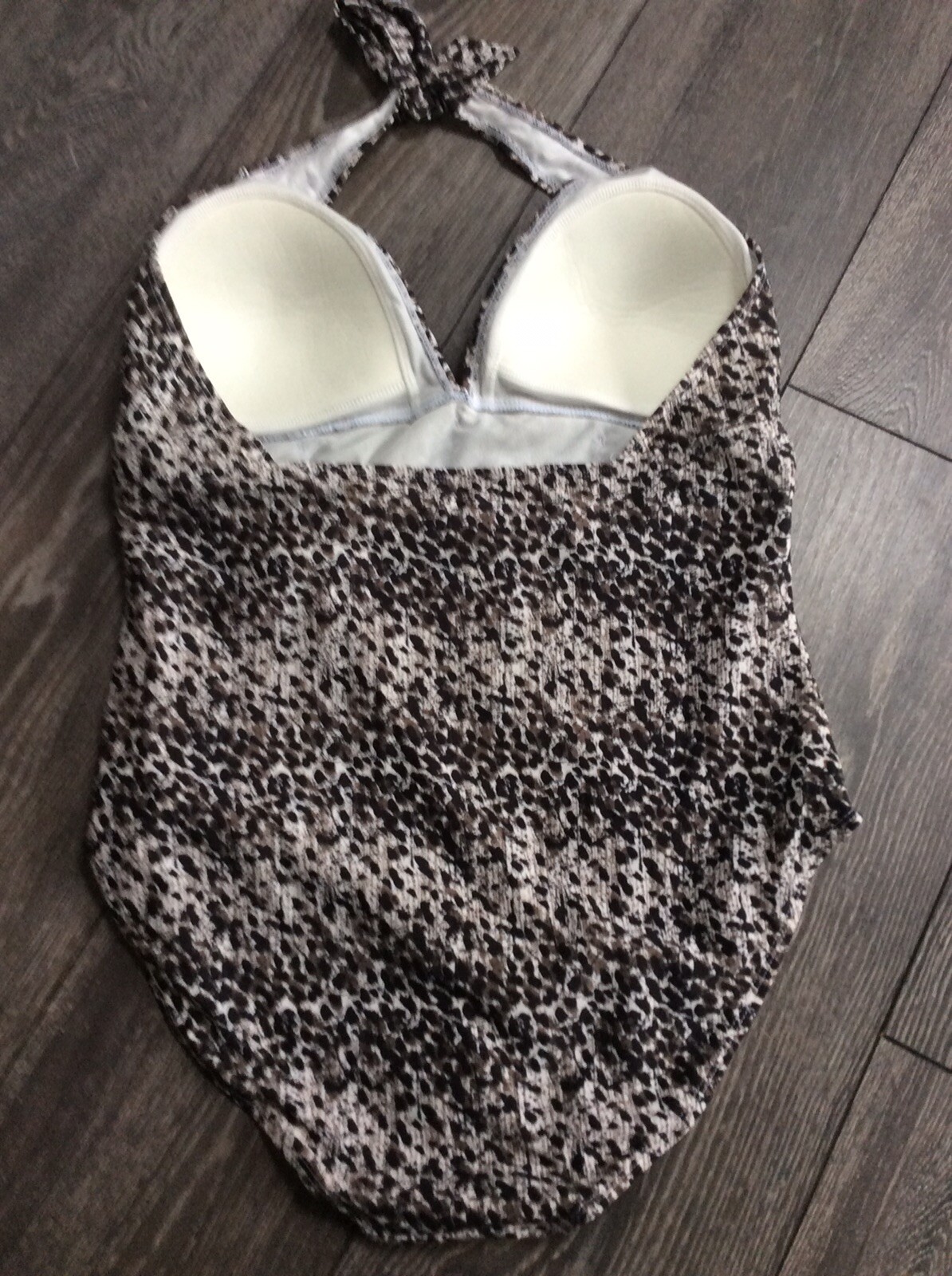 Asda Animal Print Halter Neck One Piece Swimming Costume Size 16