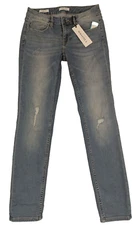 Vigoss Womens Jeans Thompson Tomboy 27 Distressed Low Rise Light Super Soft NWT
