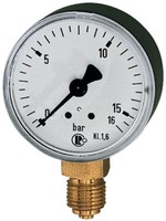 Riegler Manometer D 50 Mm 0-10 Bar G1/4 Stehender Anschluss