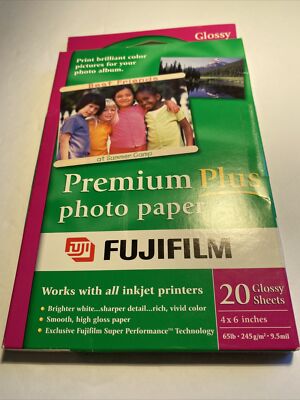 Fujifilm premium plus   4 x6    glossy sheets photo paper zab