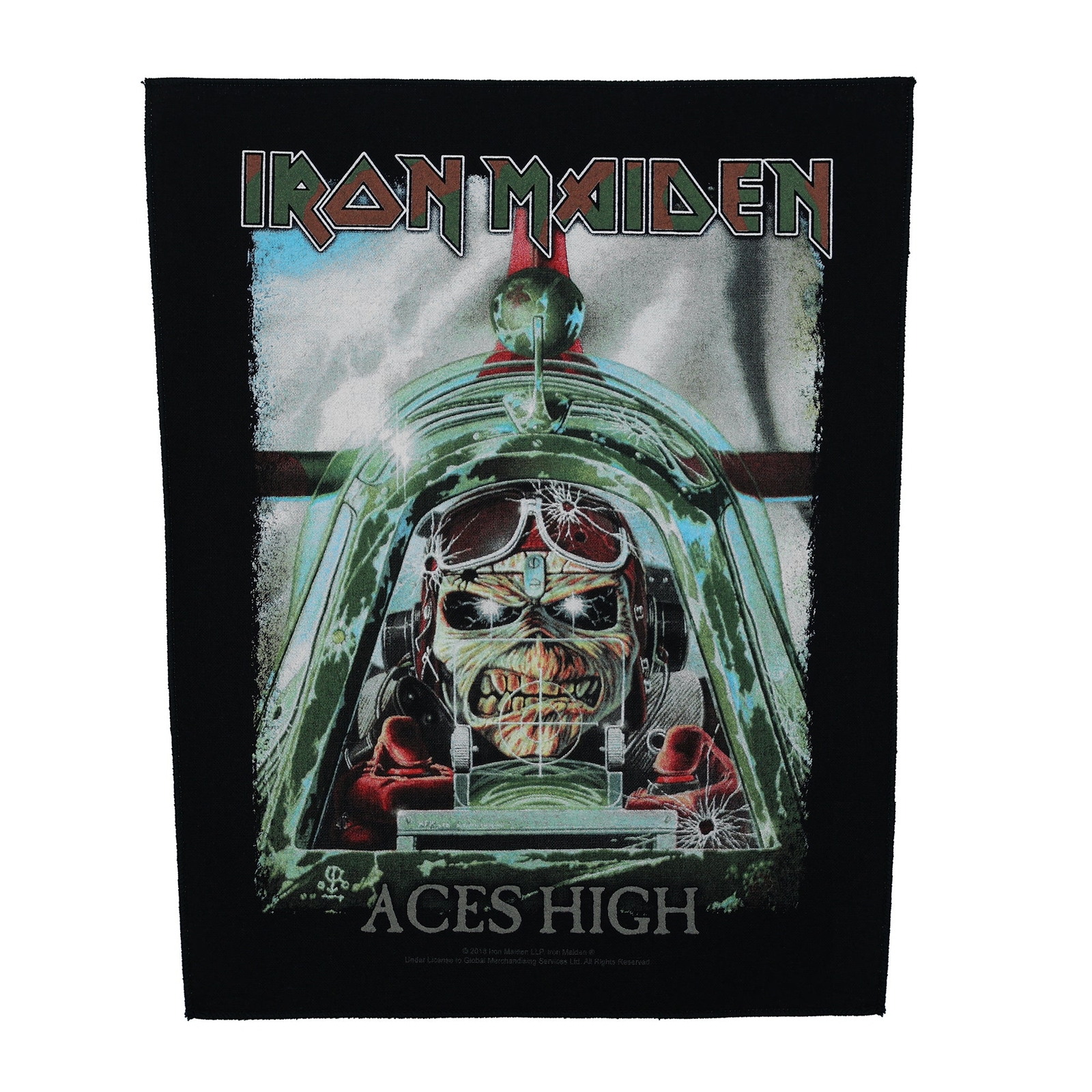 Iron Maiden Aces Alta Retro Toppa Pesante Metallo XL Dtg Stampato Cucire