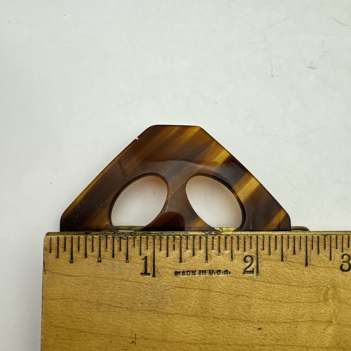 Vintage Tortoise Shell Hair Clip Barrette France Square Diamond Cut Out 2.5" - 第 8/9 張圖片