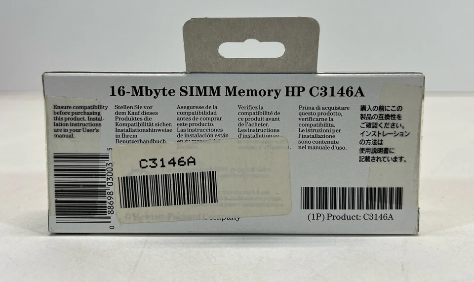 NOS Vintage Hewlett Packard 16MB SIMM Memory HP C3146A - Image 2 of 3