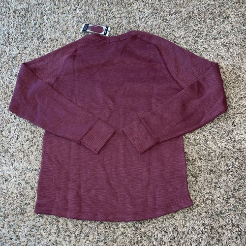Banana Republic Men's Crew Pullover Waffle Knit Sweatshirt Small Burgundy Red - Picture 4 of 4
