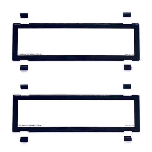 QLD Dual Slimline Number Plate Covers Set Black Clear Front & Rear