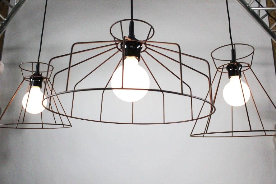 Käfig Draht Gitter Lampen 3er Set Skelett Leuchten Ghost Lamp Shabby vintage - Bild 3 von 4