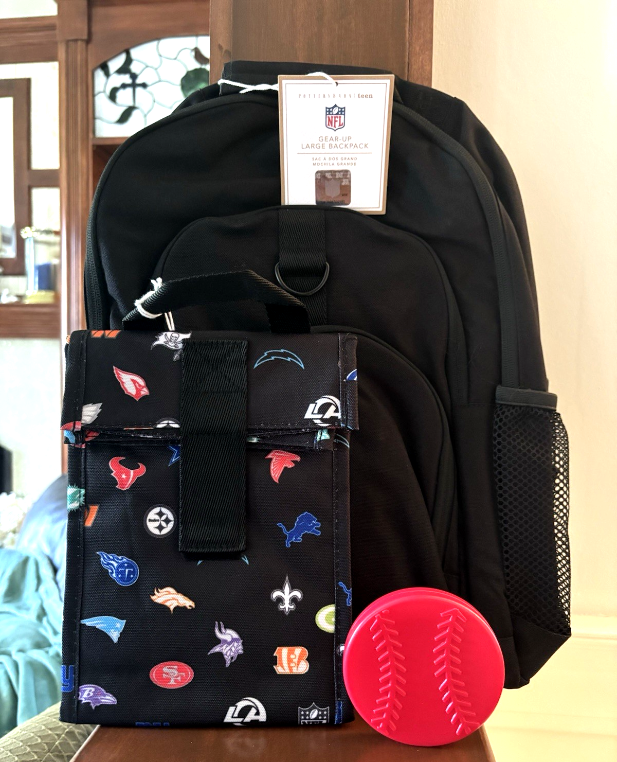 PONY ZAINO GRANDE Pottery Barn scuola calcio baseball pranzo sport BORSA NFL BAMBINO.