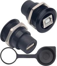 2PCS Panel Mount USB B to USB A Connector for Printer Threaded Fixed, Female U